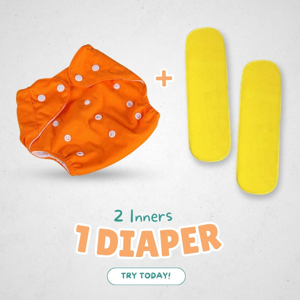 Washable Diapers+ inner for (0month - 8years)